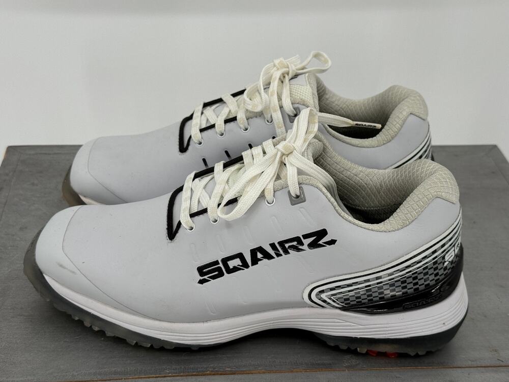 Sqairz Men's Golf Shoes White Waterproof Spiked Size US 7.5 UK 6.5 EUR 40.5